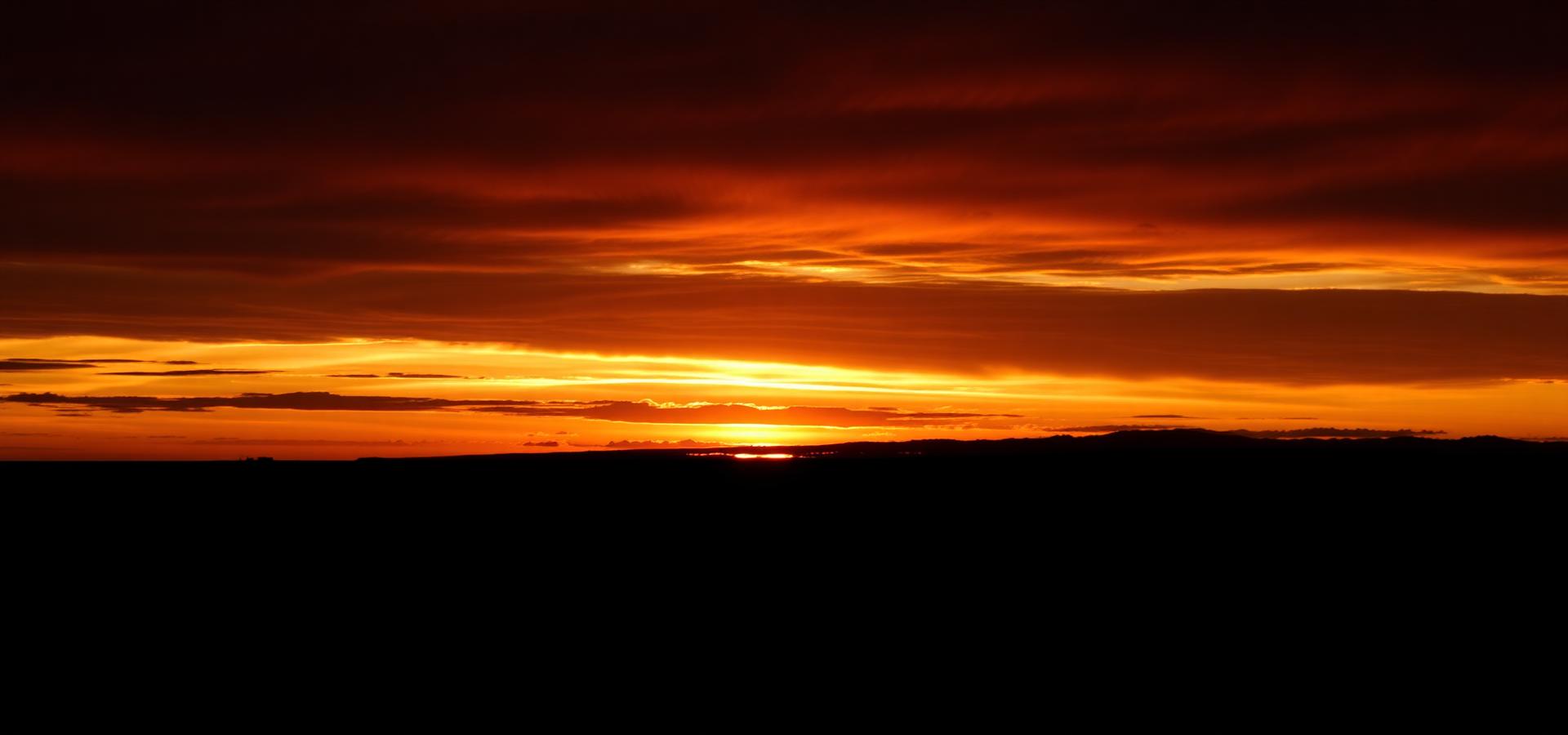 Sunset over the water at Menemsha
